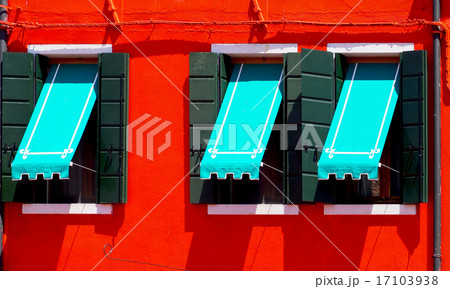 three Windows with blue canopy three Windows with blue canopy 17103938