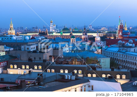 Dusk view over center of Moscow, Russia 17104965