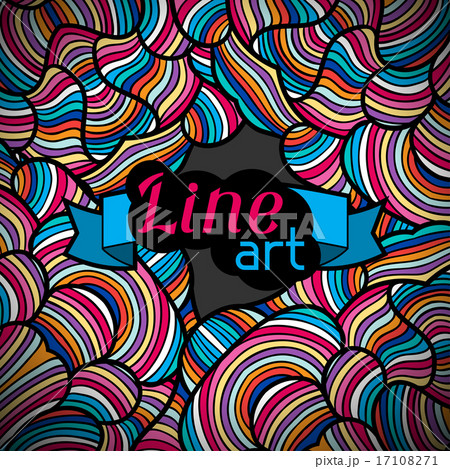 Background with hand drawn waves line art Background with hand drawn waves line art 17108271