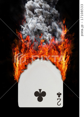 Playing card with fire and smoke 17108533
