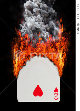 Playing card with fire and smoke Playing card with fire and smoke 17108535
