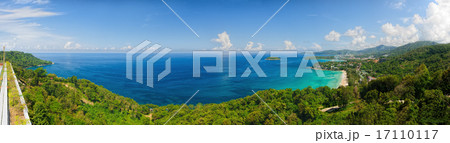 Bird-eye panorama of Phuket coastline 17110117