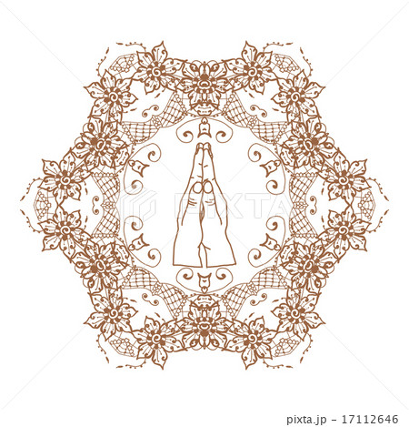 Element yoga mudra hands  mehndi patterns.  17112646