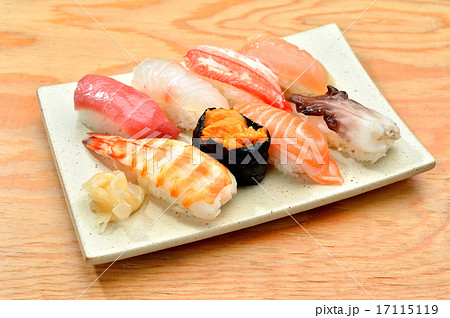 注意)ネタの名称整合は100%の確証はありません。高級すし(握り寿司)地魚風にぎり、イメージ。 注意)ネタの名称整合は100%の確証はありません。高級すし(握り寿司)地魚風にぎり、イメージ。 17115119