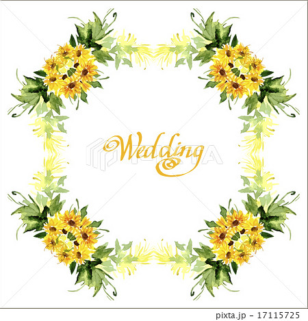 Watercolor card flowers sunflower. Watercolor card flowers sunflower. 17115725