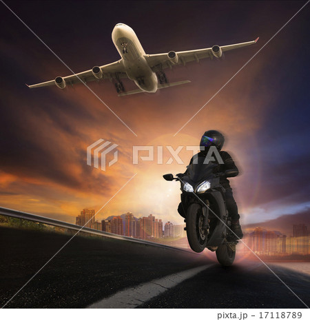 young man riding motorcycle 17118789