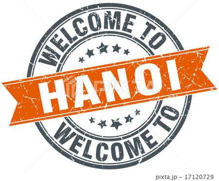 welcome to Hanoi orange round ribbon stamp welcome to Hanoi orange round ribbon stamp 17120729