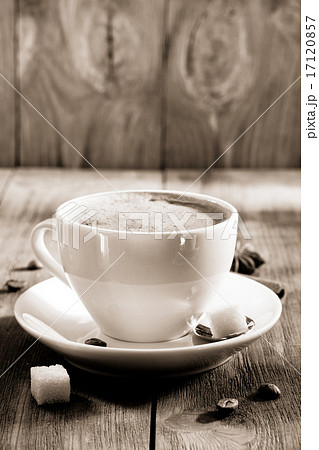 cup of coffee on wood cup of coffee on wood 17120857