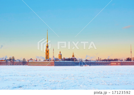 Scenic view of Peter and Paul Fortress in St. Petersburg, Russia 17123592