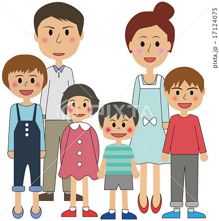family of six cartoon