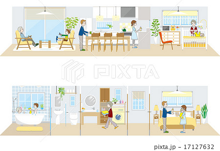 生活空間 家族のイラスト素材