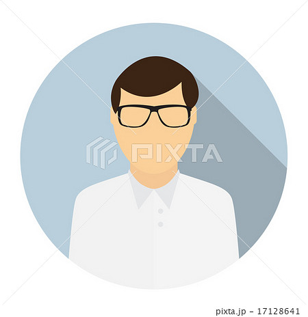 Man Face Circle Icon in Trendy Flat Style 17128641