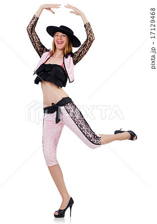 Woman toreador isolated on the white Woman toreador isolated on the white 17129468