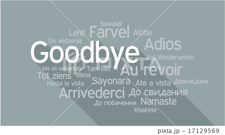 GOODBYE in different languages, word tag cloud 17129569