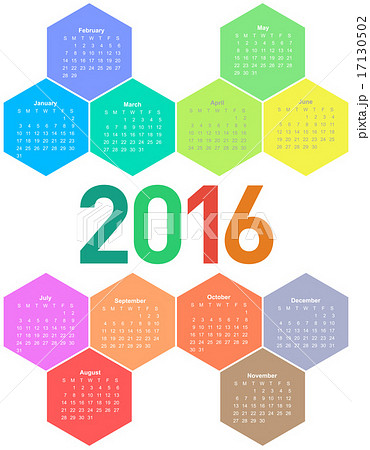 Calendar for 2016 year. Calendar for 2016 year. 17130502