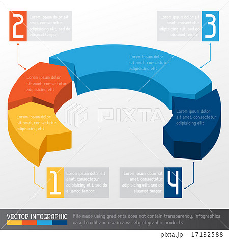 Template business infographic with arrow 3d design 17132588