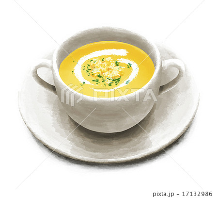 リアルコーンスープのイラスト素材