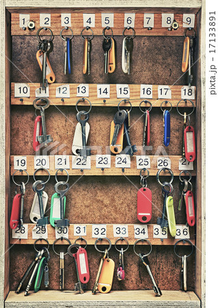 keys to the doors hung on a wooden board keys to the doors hung on a wooden board 17133891