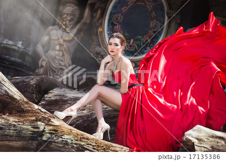 Beautiful woman in Red dress Beautiful woman in Red dress 17135386