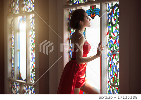 Beautiful woman in Red dress Beautiful woman in Red dress 17135388