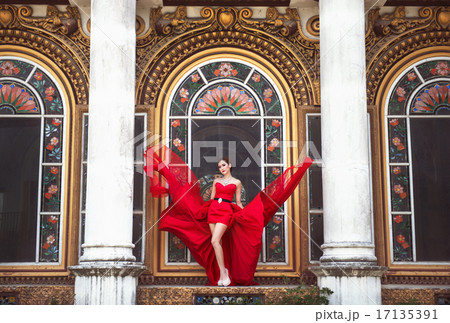 Beautiful woman in Red dress 17135391