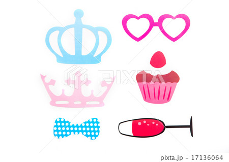 Photobooth Birthday and Party Set - glasses, hats, crowns, masks, lips, mustaches 17136064