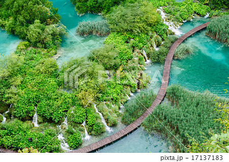 Beautiful waterfalls in Plitvice Lakes National Park, Croatia 17137183