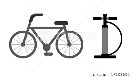 自転車と空気入れ 17138636