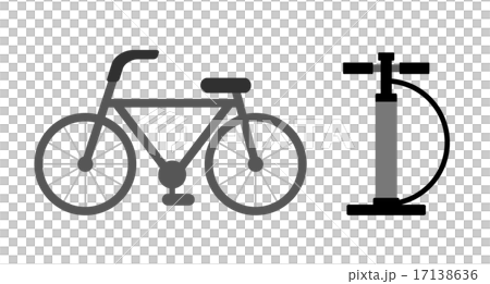 イラスト シルエット 自転車 空気入れ