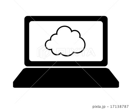 Pcに映るクラウドマークのイラスト素材