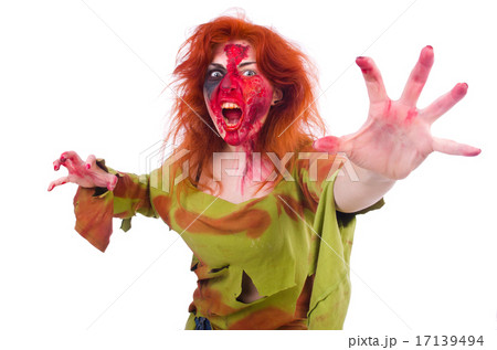 Woman vampire isolated on the background 17139494