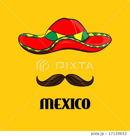 poster Sombrero and mustache, real Mexican accessories  17139632