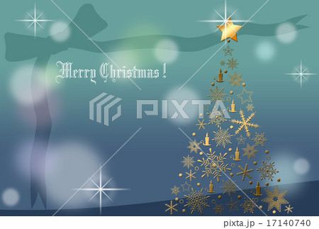 クリスマスカード　青 17140740