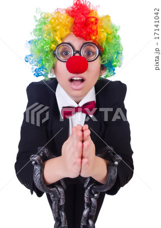 Businessman clown isolated on white Businessman clown isolated on white 17141042
