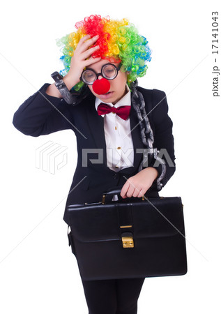 Businessman clown isolated on white 17141043