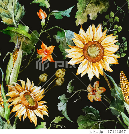 Watercolor sunflower pattern Watercolor sunflower pattern 17141867