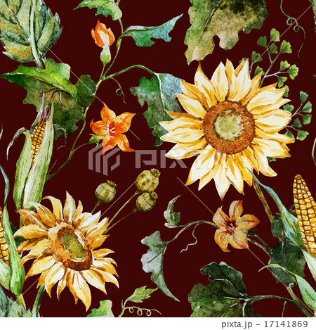 Watercolor sunflower pattern Watercolor sunflower pattern 17141869