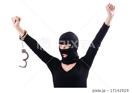 Young female criminal with handcuffs 17142029