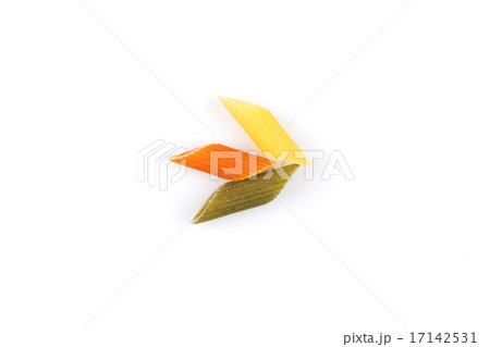 Raw colored pasta isolated on white background 17142531