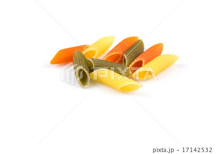 Raw colored pasta isolated on white background Raw colored pasta isolated on white background 17142532