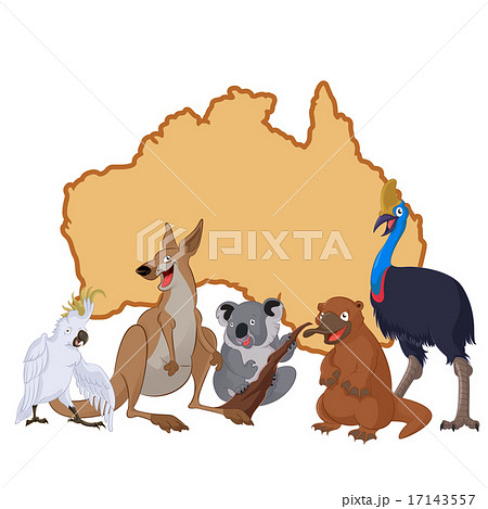 Australia with cartoon animals 17143557