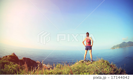 young fitness woman trail runner enjoy the view young fitness woman trail runner enjoy the view 17144042