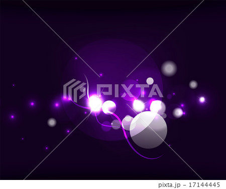 Glowing shiny bubbles and stars in dark space 17144445