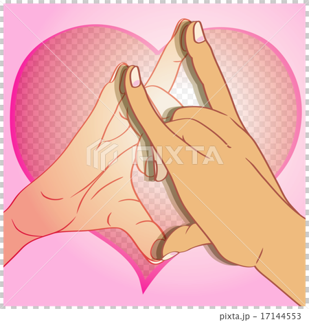 ガラス越しのハート のイラスト素材