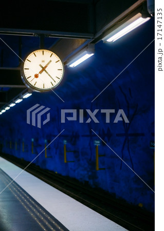 Stockholm Metro Train Station in Blue colors, Sweden 17147135