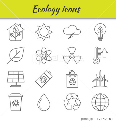 Outline icons set. Ecology 17147161