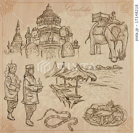 Kingdom of Cambodia - Hand drawn vector pack Kingdom of Cambodia - Hand drawn vector pack 17148218