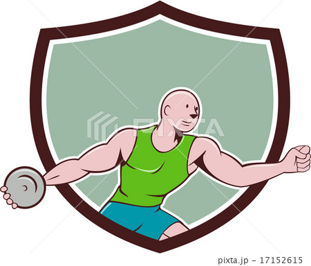 Discus Thrower Crest Cartoon 17152615