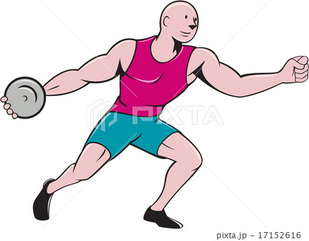 Discus Thrower Side Isolated Cartoon Discus Thrower Side Isolated Cartoon 17152616