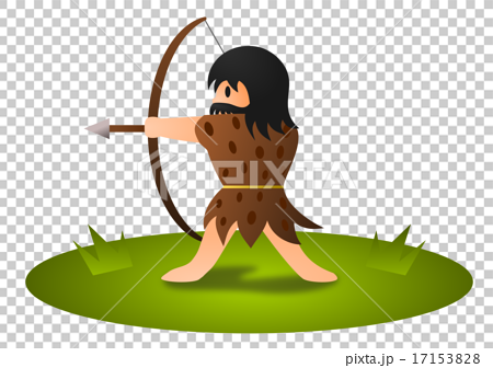 The Jomon People Who Hold A Bow Stock Illustration
